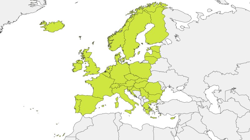 Zone géographique forfait mobile Europe Parnasse